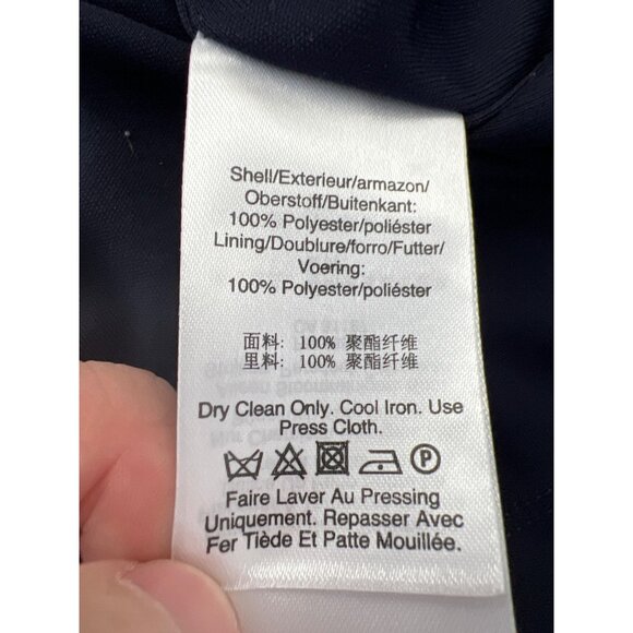 DKNY Shift Dress Size 6 Sleeveless Tie Neck Pleated Chiffon Navy Blue Party NEW - Picture 7 of 10